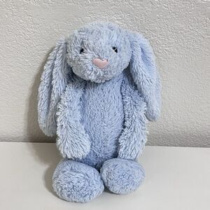 Little Jellycat Blue Bashful Bunny Rabbit Rattle Chime Plush Stuffed Animal 12"
